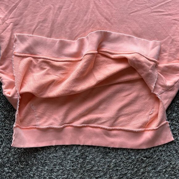 Aerie Hoodie Womens Large Pink Embroidered Drawstring Hood Slitted Winter Skater - Picture 5 of 8